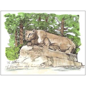 card Penn State Nittany Lion Shrine drawing